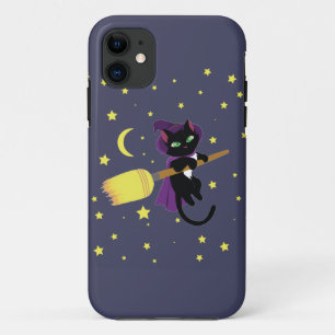 Coques Pour iPhone Chatte sorcière volante