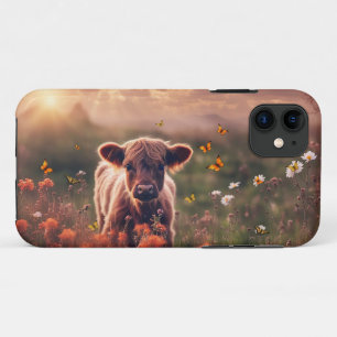 Case-Mate iPhone Case Chatte vache Highland avec papillons Belle