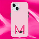 Coque Case-Mate iPhone Chaud rose moderne Script Girl Monogramme Nom<br><div class="desc">Protégez votre téléphone avec style avec notre Hot Pink Modern Script Girly Monogramme Nom iPhone 15 Coque! Doté d'un design rose vif, ce coque est personnalisé avec votre nom dans un script moderne chic pour une touche personnalisée. Conçu pour l'iPhone 15, il offre une protection durable contre les rayures et...</div>