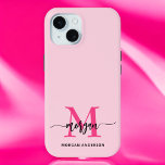 Coque Case-Mate iPhone Chaud rose moderne Script Girl Monogramme Nom<br><div class="desc">Protégez votre téléphone avec style avec notre Hot Pink Modern Script Girly Monogramme Nom iPhone 15 Coque! Doté d'un design rose vif, ce coque est personnalisé avec votre nom dans un script moderne chic pour une touche personnalisée. Conçu pour l'iPhone 15, il offre une protection durable contre les rayures et...</div>