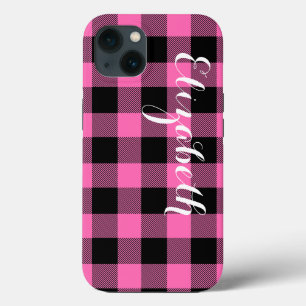 Coque Case-Mate iPhone Chaud rose noir Buffalo Vérifier le nom du plat M