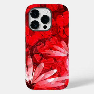 Coque Case-Mate iPhone "Chaud Summer Night" Abstrait Rouge Floral Et Coeu