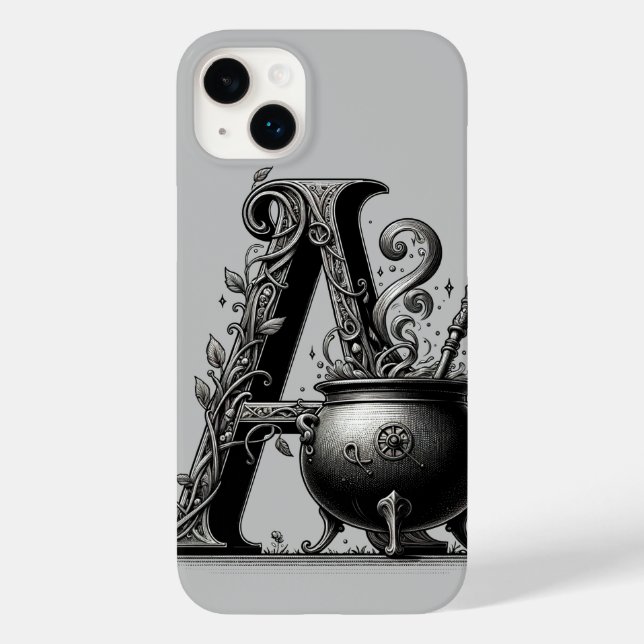 Coques Case-Mate iPhone Chaudière de sorcière Lettre A initiale personnali (Verso)