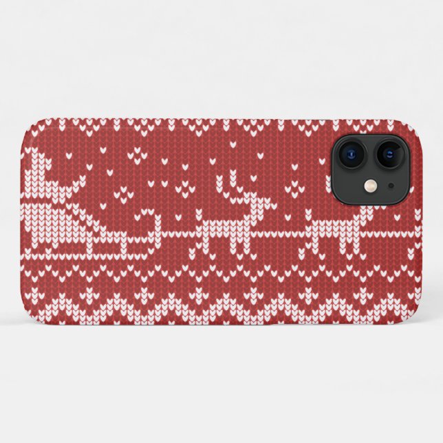 Coques Case-Mate iPhone Chaudron moche Le Père Noël traîne et rennes (Dos (Horizontal))