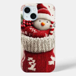 Coque Case-Mate iPhone Chaussette de Noël Bonhomme de Neige au Tricot Cos