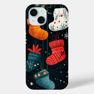 Coque Case-Mate iPhone Chaussettes de Noël Colorées Décoration de Fêtes F