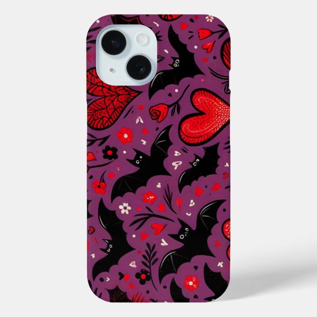 Coques Case-Mate iPhone Chauves-souris & Cœurs (Verso)