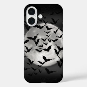 Coque Pour iPhone 16 Chauves-souris et une Pleine lune Halloween
