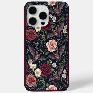 Coque Case-Mate iPhone Chauves-souris volant à travers des roses gothique
