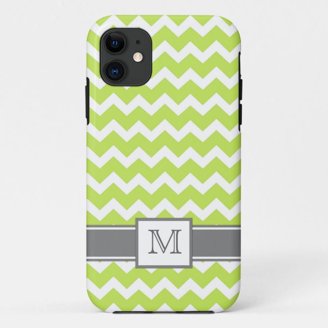 Coques Case-Mate iPhone chaux grise Chevron du monogramme iPhone5 fait sur (Dos)