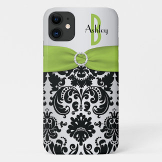 Case-Mate iPhone Case Chaux Personalisées, Noir, Damas Argent