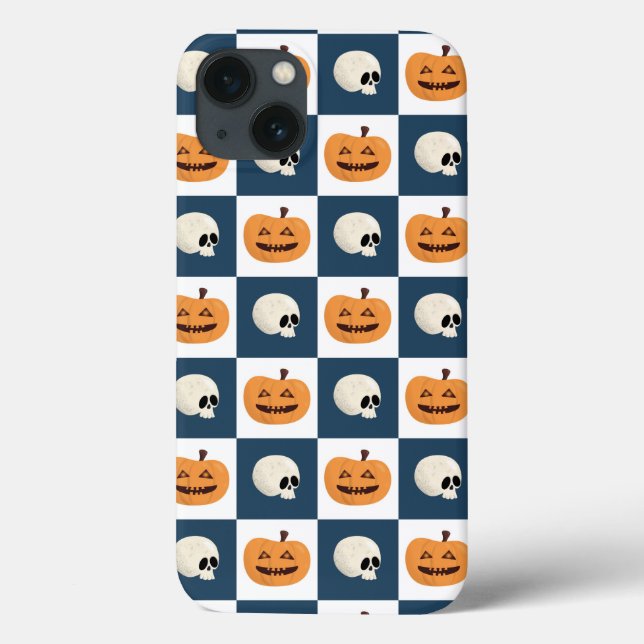 Coques Case-Mate iPhone Checks de Skulls et Pumkins (Verso)