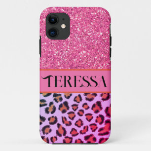 Case-Mate iPhone Case Cheetah léopard rose motif rose parties scintillan
