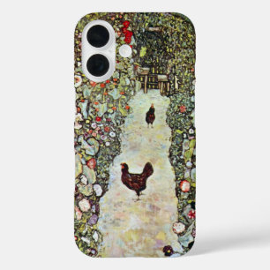 Coque Pour iPhone 16 Chemin de jardin avec poulets, Gustav Klimt, Art N