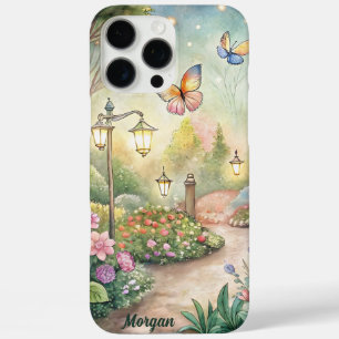 Coque iPhone 16 Pro Max Chemin du jardin des papillons de rêve - Jardin en