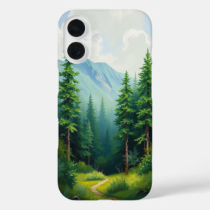 Coque Pour iPhone 16 Chemin forestier : une fuite sereine