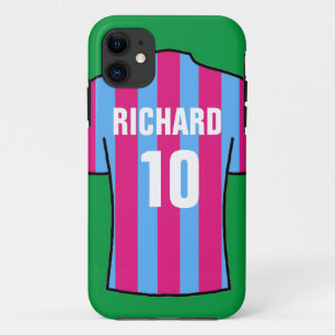 Case-Mate iPhone Case Chemise de football en Claret & Bleu