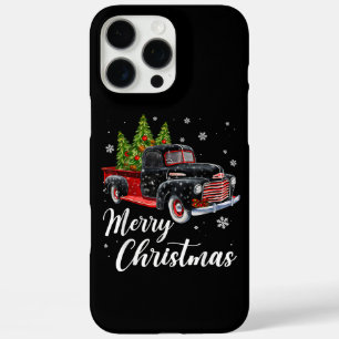 Coque iPhone 16 Pro Max Chemise de Noël Vintage Arbre sur Camion rouge voi