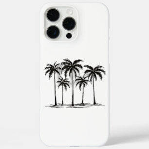 Coque iPhone 16 Pro Max Chemise en T pour Homme W noir & blanc Arbres à Pa