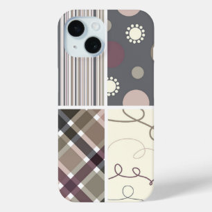 Coque Case-Mate iPhone Chèque Café Points Plaid Scribbles Stripes Motif