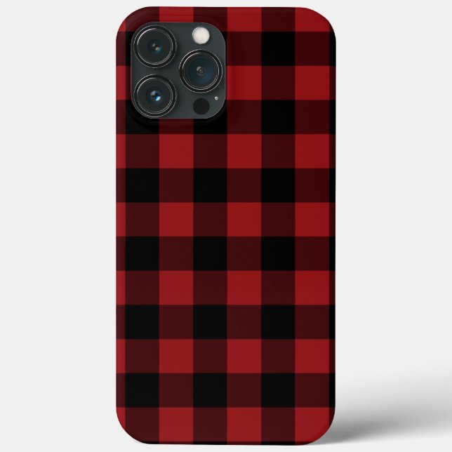 Coques Case-Mate iPhone Chèque de dépôt de buffle rouge noir (Verso)