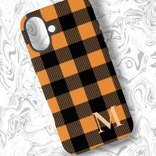 Coque Pour iPhone 16 Plus Chèque Plaid Buffalo Orange