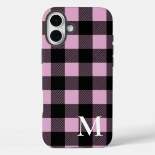 Coque Pour iPhone 16 Plus Chèque Plaid Buffalo Rose