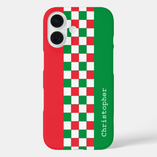 Coque Pour iPhone 16 Chèques de course italiens modernes personnalisés