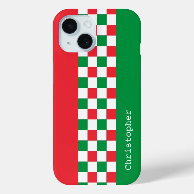 Coques Case-Mate iPhone Chèques de course italiens modernes personnalisés (Verso)