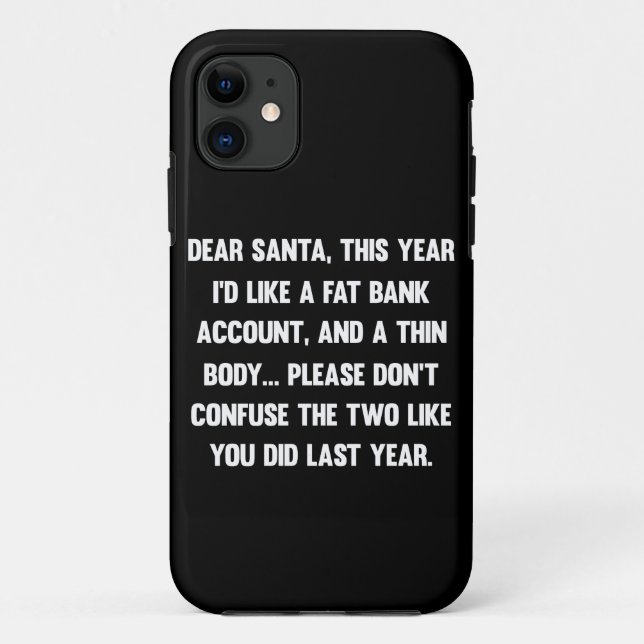 Coques Case-Mate iPhone Cher Père Noël, cette année, j'aimerais un compte  (Dos)