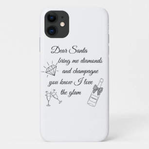 Case-Mate iPhone Case Cher Père Noël Champagne & Diamants Dessin au Trai