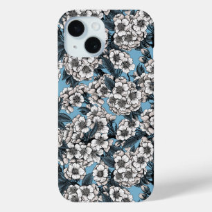 Coque Case-Mate iPhone Cherry blossom in white and blue