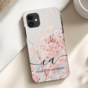 Case-Mate iPhone Case Cherry Blossom Monogramme Élégant Personnalisé