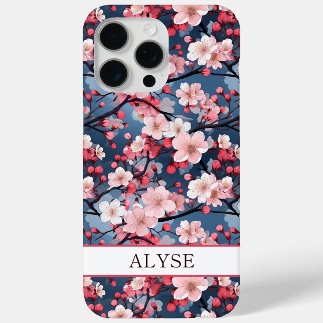 Coques Case-Mate iPhone Cherry Blossoms Japanese Sakura Monogrammed (Verso)