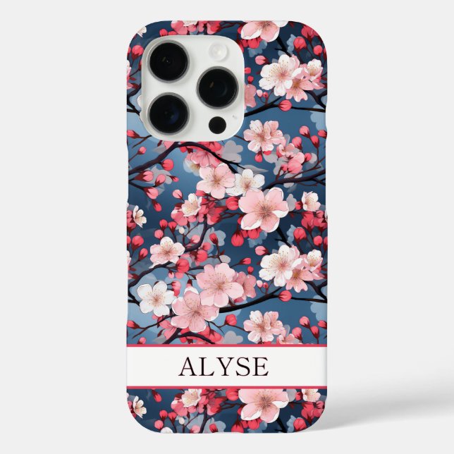 Coques Case-Mate iPhone Cherry Blossoms Japanese Sakura Monogrammed (Verso)