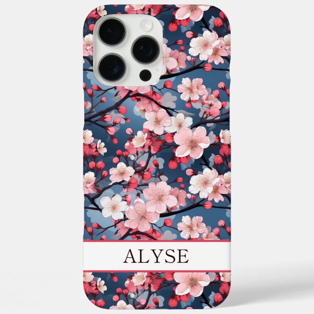Coques Case-Mate iPhone Cherry Blossoms Japanese Sakura Monogrammed (Verso)