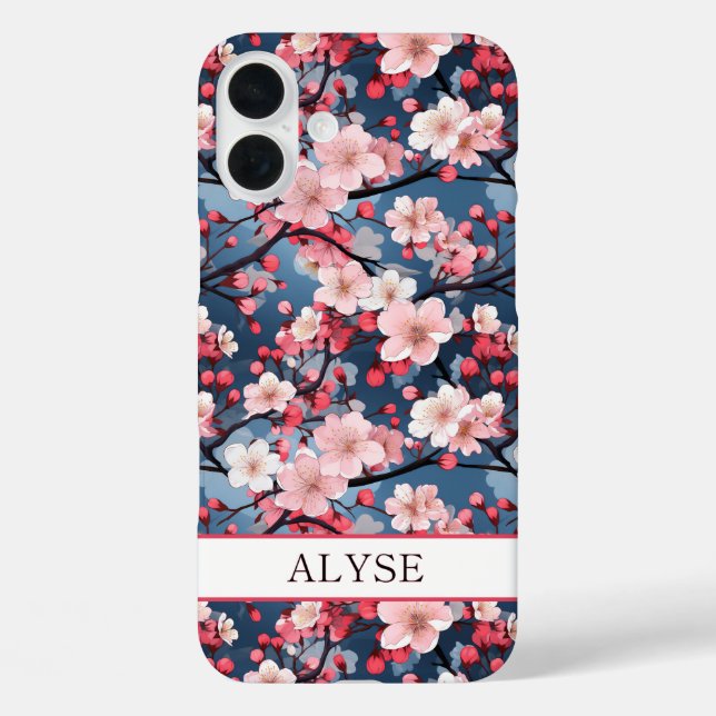 Coques Case-Mate iPhone Cherry Blossoms Japanese Sakura Monogrammed (Verso)