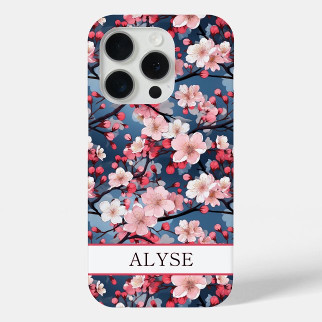 Coques Case-Mate iPhone Cherry Blossoms Japanese Sakura Monogrammed (Verso)