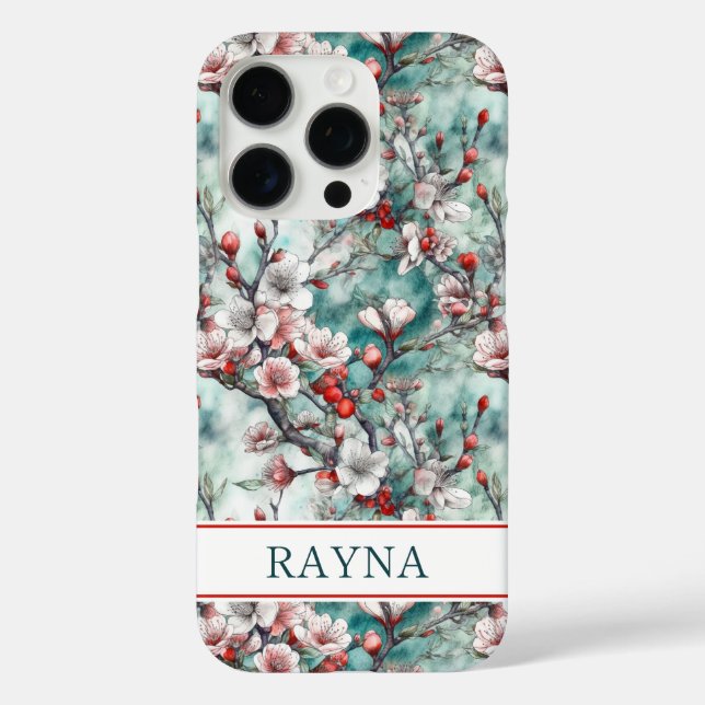 Coques Case-Mate iPhone Cherry Blossoms Sakura Print Monogrammed (Verso)