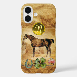 COQUE POUR iPhone 16 CHEVAL ANGLAIS, HORSESHOE, HORLOGE, HORLOGE