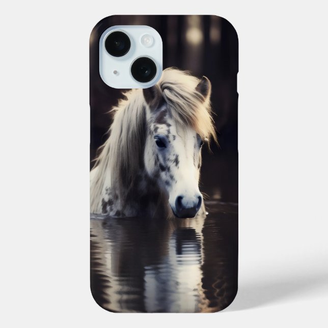 Coques Case-Mate iPhone Cheval blanc dans le lac (Verso)