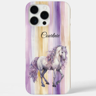 Coque iPhone 16 Pro Max Cheval blanc de Lavande romantique