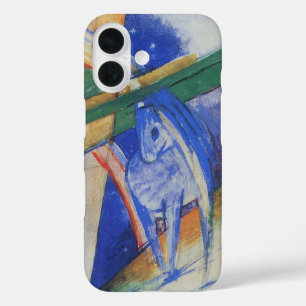 Coque Pour iPhone 16 Cheval bleu avec arc-en-ciel de Franz Marc