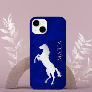 Coque Case-Mate iPhone Cheval bleu vif en argent