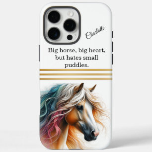 Coque iPhone 16 Pro Max Cheval coloré à crinière fluide