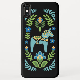 Case-Mate iPhone Case Cheval de Dala suédois Turquoise sur le boîtier de