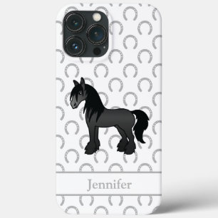 Case-Mate iPhone Case Cheval de dessin animé Black Gypsy Vanner Clydesda