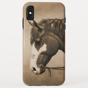 Coques Pour iPhone Cheval de guerre indien Pinto à Sepia
