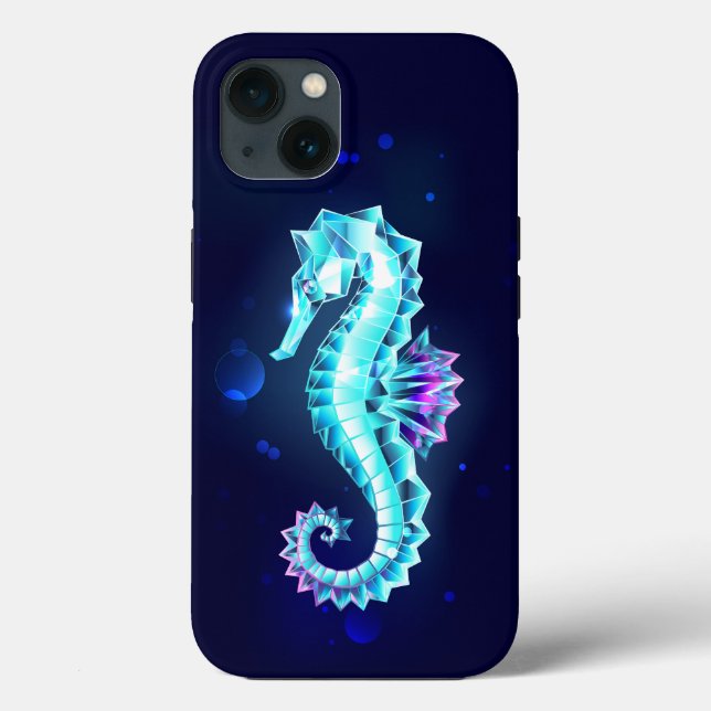 Coques Case-Mate iPhone Cheval de mer de glace cristal sur Arrière - plan  (Verso)