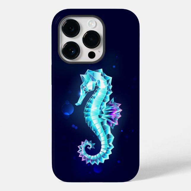 Coques Case-Mate iPhone Cheval de mer de glace cristal sur Arrière - plan  (Verso)